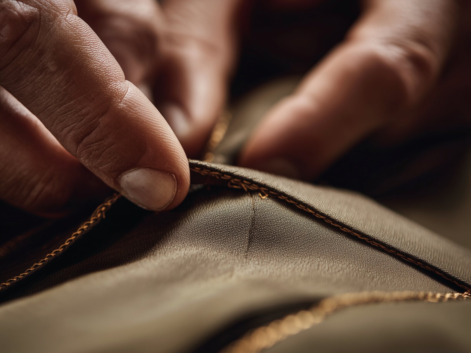 Inspecting a finished seam by hand